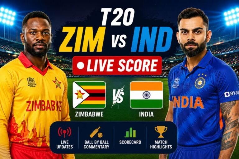 T20 Zim vs Ind Live Score
